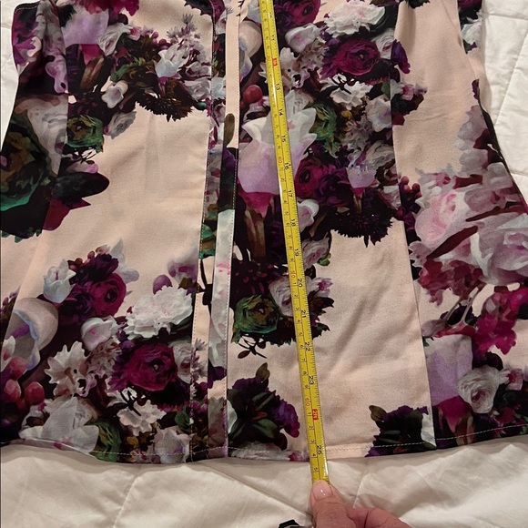 Nanette Lepore Floral V-Neck Blouse - Purple and Cream - Picture 6 of 6